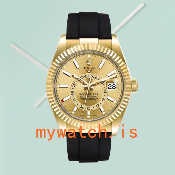 Rolex Sky-Dweller 42mm Men’s m326238-0007 Stainless Steel Rubber Band - Image 4