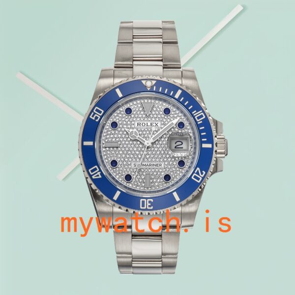 Rolex Submariner 116610 40mm Men’s Silver-tone Diamond Paved Dial - Image 2