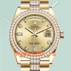 Rolex Day-Date Men’s 118348 36mm Diamond Bezel