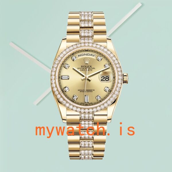 Rolex Day-Date Men’s 118348 36mm Diamond Bezel - Image 2