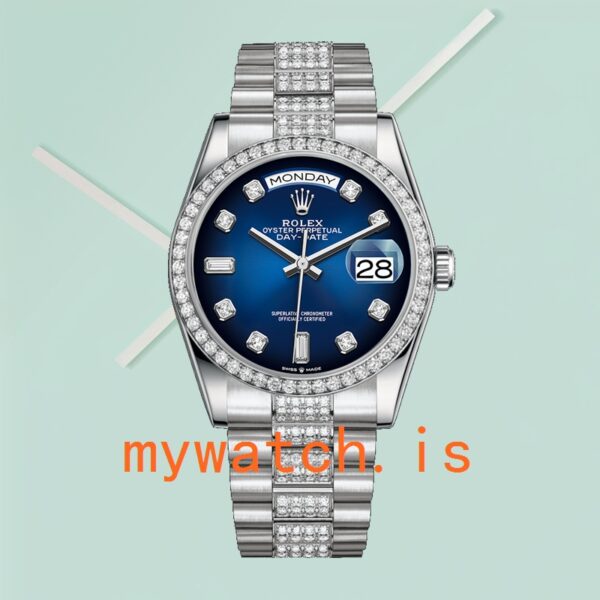 Rolex Day-Date 36mm Men’s 128349 Blue Dial - Image 2