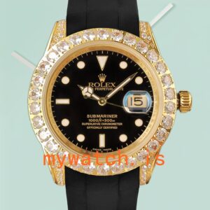 Rolex Submariner 40mm Men’s 16613 Rubber Band Gold-tone