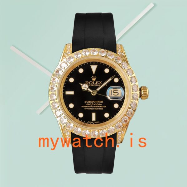 Rolex Submariner 40mm Men’s 16613 Rubber Band Gold-tone - Image 4