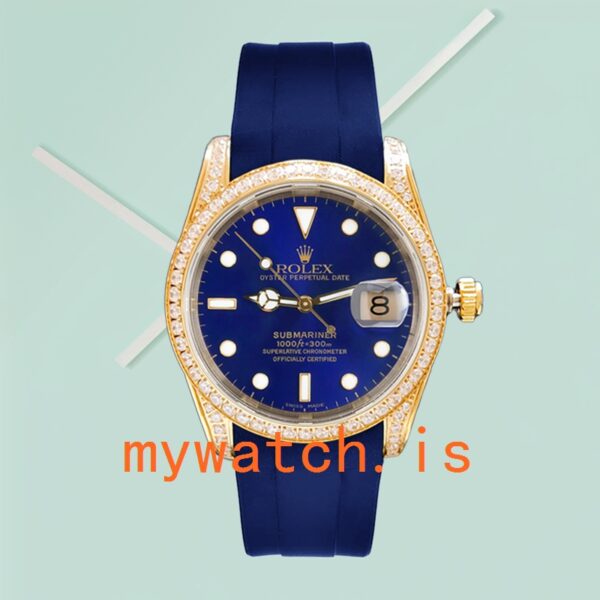 Rolex Submariner 40mm 16613 Men’s Gold-tone Blue Dial - Image 2