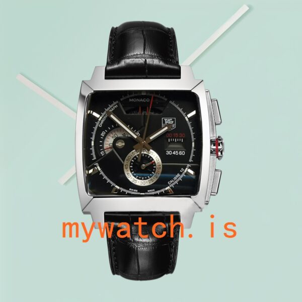 Tag Heuer Monaco 43mm Men’s CAL2110.FC6257 Silver-tone Black Dial - Image 2