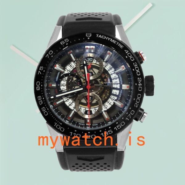 Tag Heuer Carrera CAR2A1Z.FT6051 Men’s 40mm Silver-tone Rubber Band - Image 2