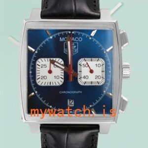Tag Heuer Monaco CAW2111 40mm Men’s Leather Strap Silver-tone