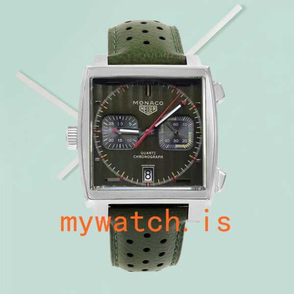 Tag Heuer Monaco 40mm CAW211E.FC6414 Men’s Leather Strap - Image 2