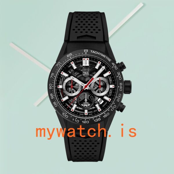 Tag Heuer Carrera 43mm Men’s CBG2090.FT6145 Rubber Band - Image 4