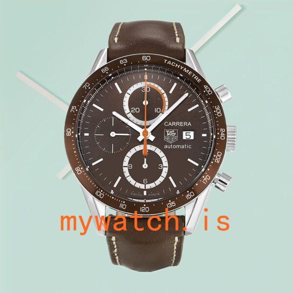 Tag Heuer Carrera 43mm Men’s CV2013.FC6234 Silver-tone Brown Dial - Image 2