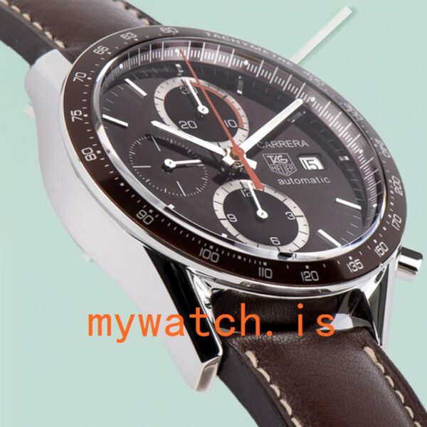 Tag Heuer Carrera 43mm Men’s CV2013.FC6234 Silver-tone Brown Dial - Image 4