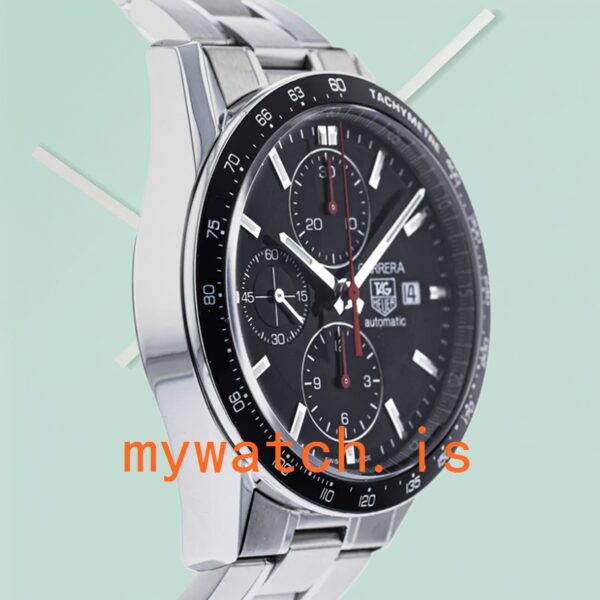 Tag Heuer Carrera Men’s CV2014.BA0794 43mm Stainless Steel Black Dial - Image 3