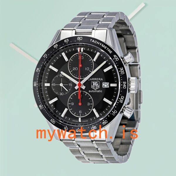 Tag Heuer Carrera Men’s CV2014.BA0794 43mm Stainless Steel Black Dial - Image 2