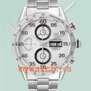 Tag Heuer Carrera Men’s 43mm CV2A11 White Dial Silver-tone