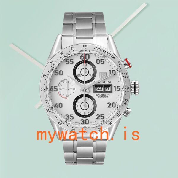 Tag Heuer Carrera Men’s 43mm CV2A11 White Dial Silver-tone - Image 2