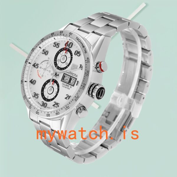 Tag Heuer Carrera Men’s 43mm CV2A11 White Dial Silver-tone - Image 4