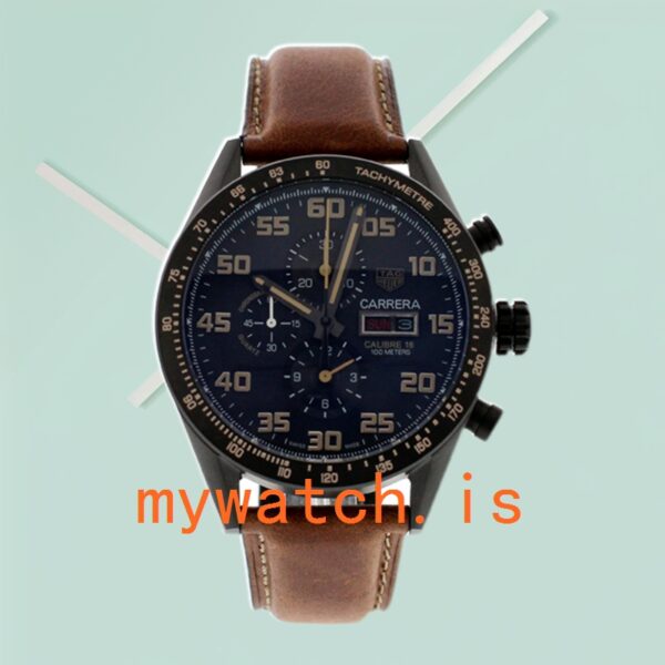 Tag Heuer Carrera Men’s 43mm CV2A84.FC6394 Leather Strap - Image 2