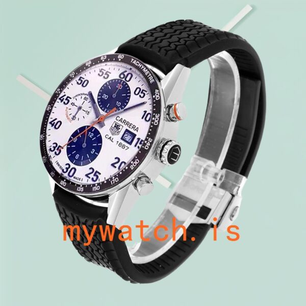 Tag Heuer Carrera Men’s 43mm CarreraWAR009 Silver-tone White Dial - Image 2