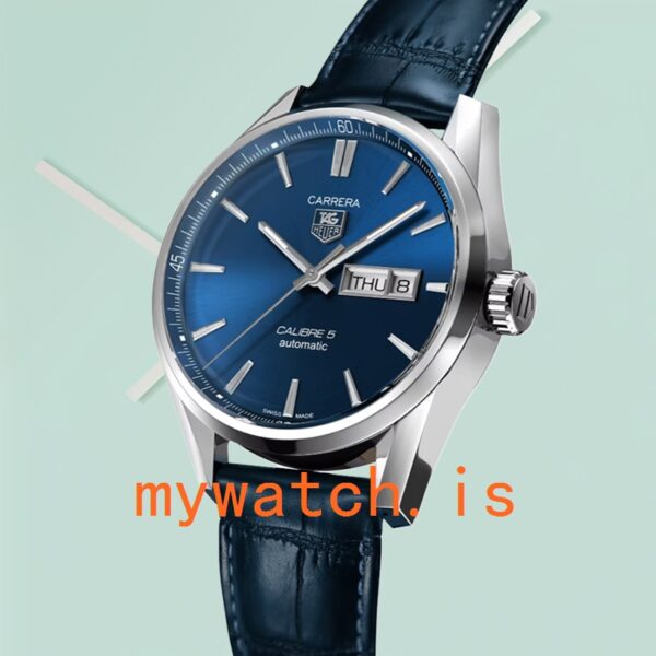 Tag Heuer Carrera Men’s WAR201E.FC6292 43mm Silver-tone Blue Dial - Image 4