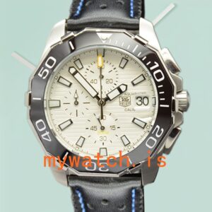 Tag Heuer Aquaracer Men CAY211A-003 43mm Silver-tone Leather Strap