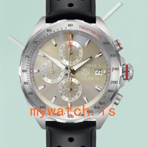 Tag Heuer Formula 1 CAZ2015-003 Men 43mm Silver-tone Rubber Band