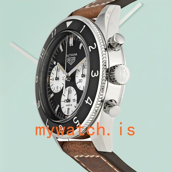Tag Heuer Autavia Men CBE2110.FC8226 43mm Leather Strap Silver-tone - Image 4