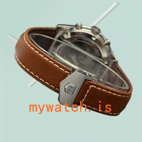 Tag Heuer Autavia Men CBE2110.FC8226 43mm Leather Strap Silver-tone - Image 3