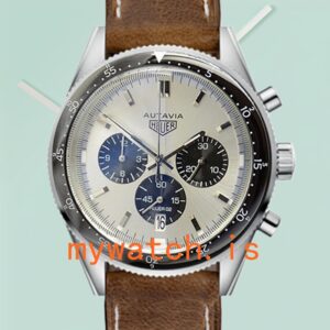 Tag Heuer Autavia CBE2111.BA0687-001 43mm Men Silver-tone Leather Strap