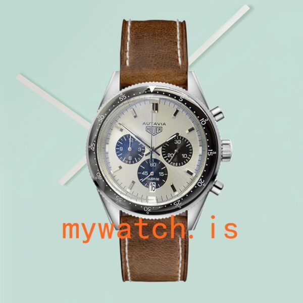 Tag Heuer Autavia CBE2111.BA0687-001 43mm Men Silver-tone Leather Strap - Image 3