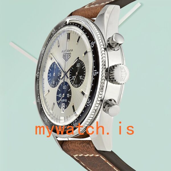 Tag Heuer Autavia CBE2111.BA0687-001 43mm Men Silver-tone Leather Strap - Image 2