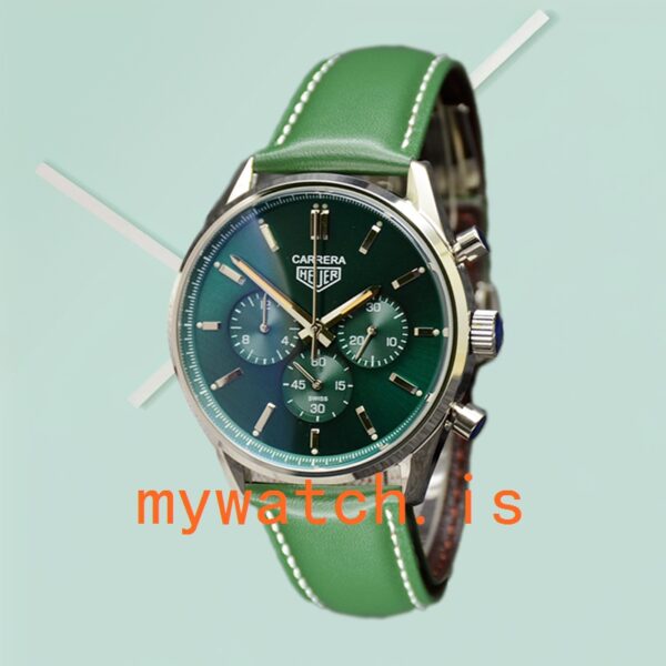 Tag Heuer Carrera 43mm Men CBK221F.FC6479-001 Leather Strap Stainless Steel - Image 2