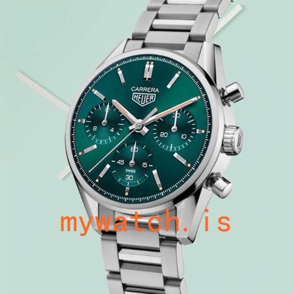 Tag Heuer Carrera Men CBK221F.FC6479-002 43mm Silver-tone Green Dial - Image 4