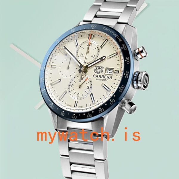 Tag Heuer Carrera 43mm CBM2110-002 Men Stainless Steel White Dial - Image 4