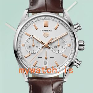 Tag Heuer Carrera Men 43mm CBN2013.FC6483 Silver-tone Leather Strap