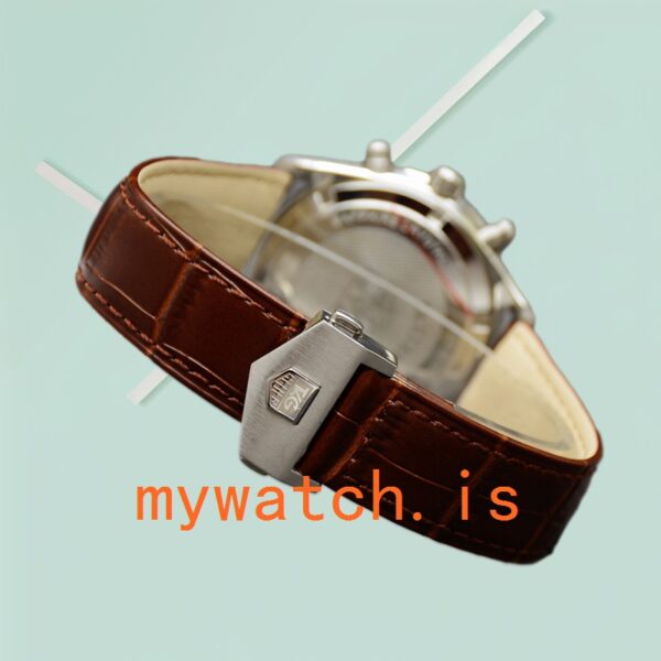 Tag Heuer Carrera Men 43mm CBN2013.FC6483 Silver-tone Leather Strap - Image 3