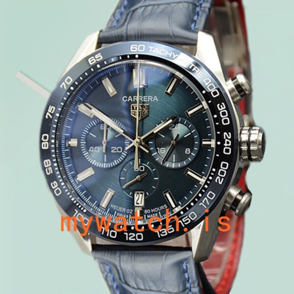 Tag Heuer Carrera CBN2A5A-001 43mm Men Leather Strap Stainless Steel