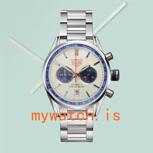 Tag Heuer Carrera Men CarreraWSB-009 43mm White Dial Stainless Steel - Image 3