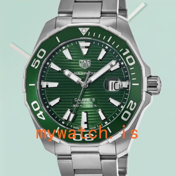 Tag Heuer Aquaracer 43mm Men WAY201S.BA0927 Stainless Steel Green Dial