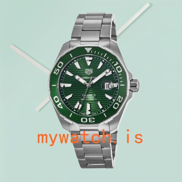 Tag Heuer Aquaracer 43mm Men WAY201S.BA0927 Stainless Steel Green Dial - Image 2