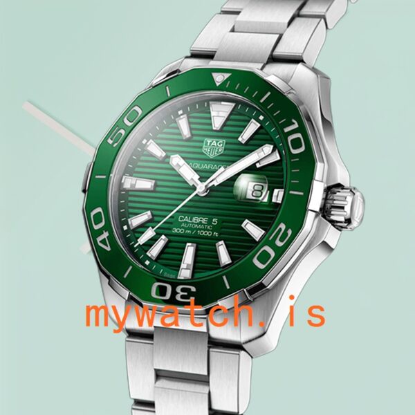 Tag Heuer Aquaracer 43mm Men WAY201S.BA0927 Stainless Steel Green Dial - Image 3