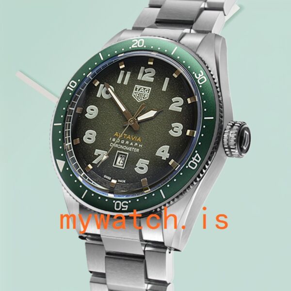 Tag Heuer Autavia WBE5114-002 Men 43mm Green Dial - Image 4