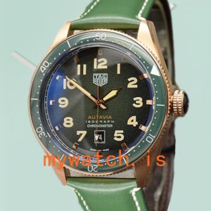 Tag Heuer Autavia 43mm WBE5190-001 Men Green Dial Ceramics Bezel