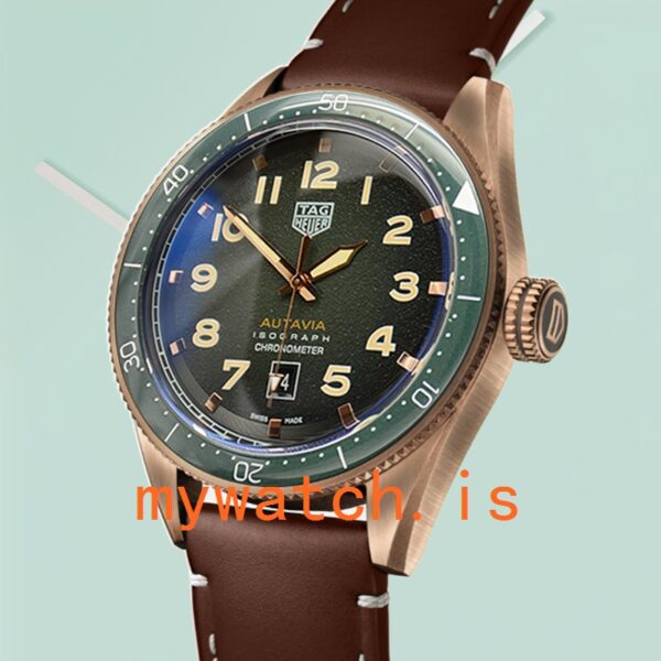 Tag Heuer Autavia Men 43mm WBE5190.FC8268-001 Leather Strap - Image 3