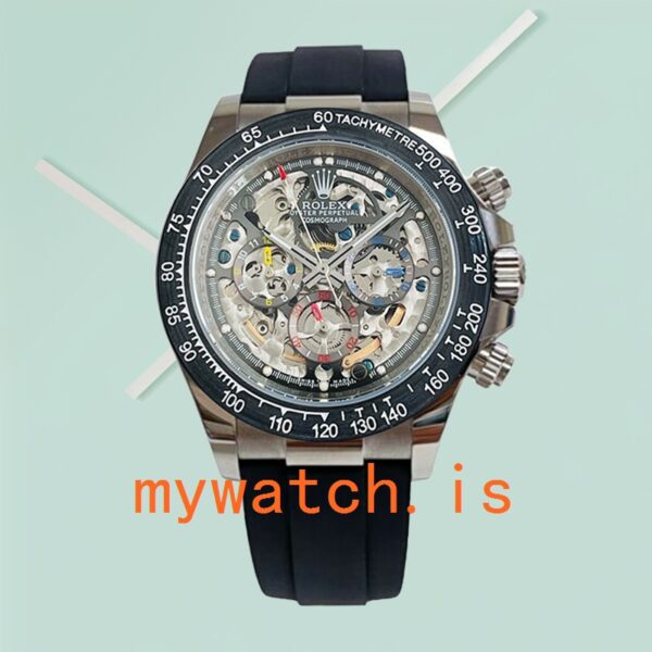 Rolex Daytona 40mm 116519 Men’s Skeleton Dial Rubber Band - Image 3
