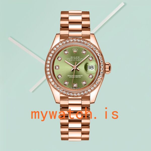 Rolex Datejust 28mm Ladies m279135rbr-0014 Rose Gold-tone Green Dial - Image 5