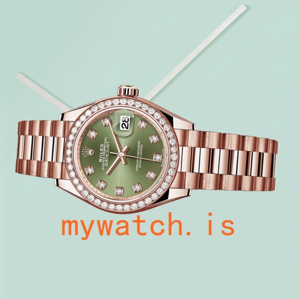 Rolex Datejust 28mm Ladies m279135rbr-0014 Rose Gold-tone Green Dial - Image 4