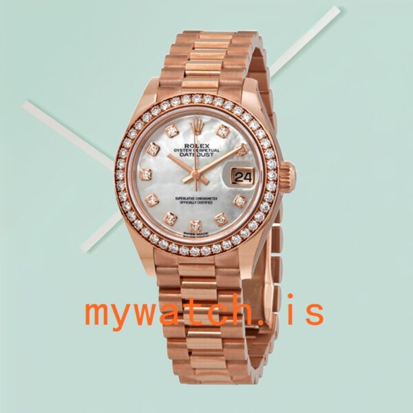 Rolex Datejust 28mm Ladies m279135rbr-0010 President Bracelet/Jubilee Bracelet - Image 3