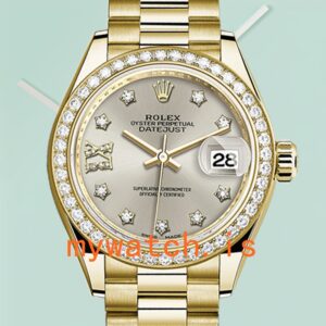 Rolex Datejust m279138rbr-0001 Ladies 28mm Silver Diamond Dial Diamond Bezel