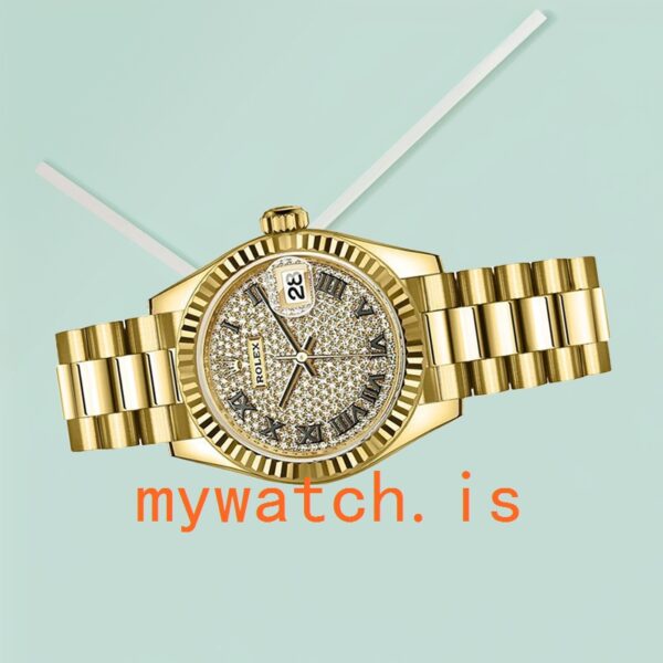 Rolex Datejust Ladies 28mm m279178-0031 President Bracelet/Jubilee Bracelet Diamond Paved Dial - Image 4