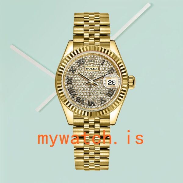 Rolex Datejust Ladies 28mm m279178-0031 President Bracelet/Jubilee Bracelet Diamond Paved Dial - Image 2